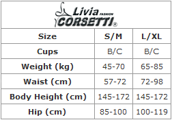 Livia Corsetti sizechart